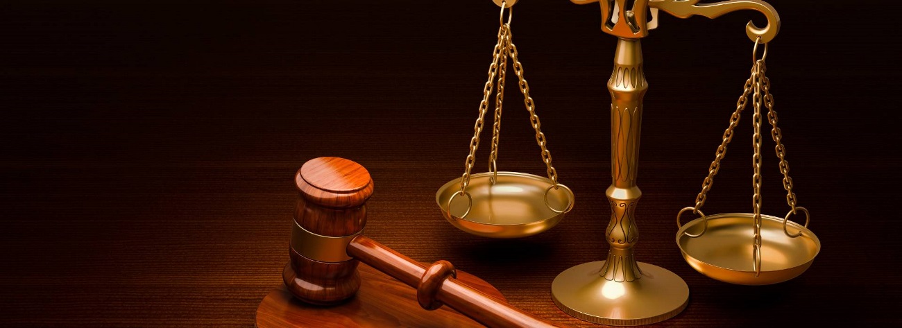 Scales of Justice and Wooden Gavel